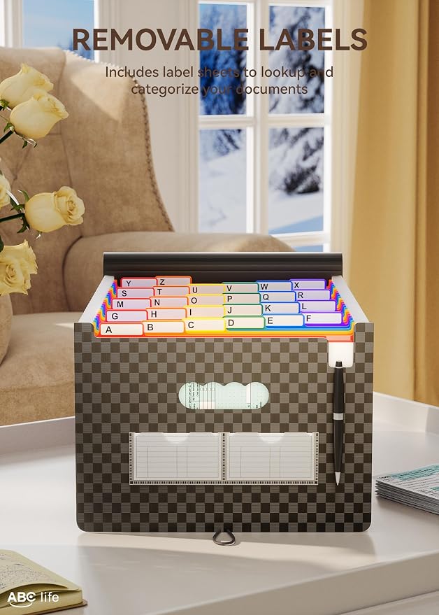 ABC life 26-Pocket Accordion File Organizer, High Capacity Expandable Monthly - Image 4