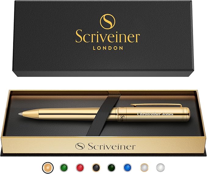 Scriveiner Personalized Gold Ballpoint Pen by Scriveiner