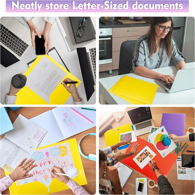 pmybupo Plastic 2-Pocket Folders, 8.5x11 Document Folders - Image 6
