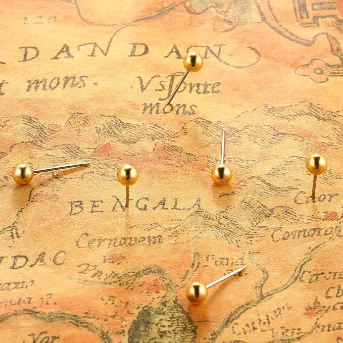 WILLBOND 500 Pack Map Push Pins Map Tacks Small Round Head Push Pins Thumb Tacks - Image 5