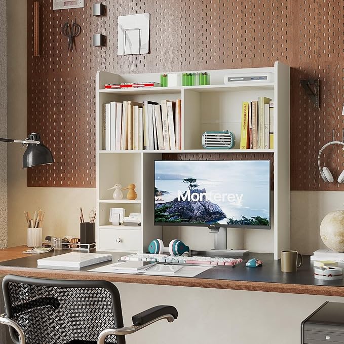 ChooChoo Desktop Bookshelf, 36.4" Tall Countertop Desk Hutch - Image 6