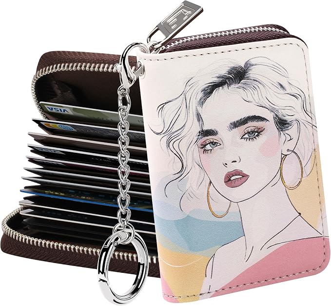 FurArt Zipper Wallet Women, RFID Blocking Credit Card Wallet, Business Card by FurArt