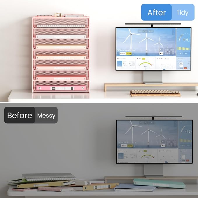 Lavatino 2 Pack 8-Tier Office Desk File Organizer, Letter Tray Paper Organizer - Image 4