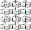 12 Pack Moving Bags with Full-Open Side Zipper, Extra Large 93L Heavy Duty by RMOHRO