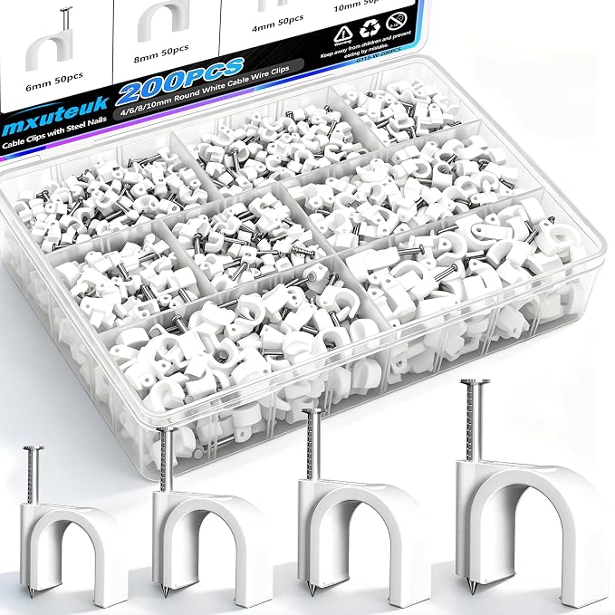 mxuteuk 200PCS Cable Clips by mxuteuk