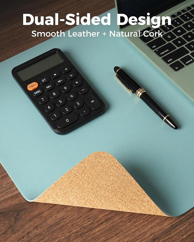Aothia Double-Sided Desk Pad – 37.8"x17" Leather Desk Mat - Image 2