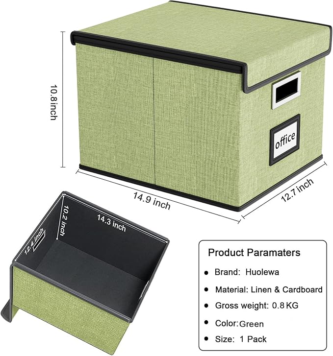 File Organizer Box with Lid, Collapsible File Folder Organizer - Image 7