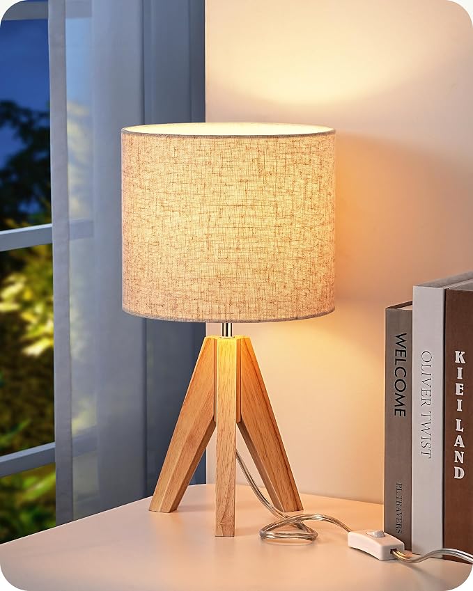 EDISHINE Small Table Lamp, Boho Bedside Lamp by EDISHINE