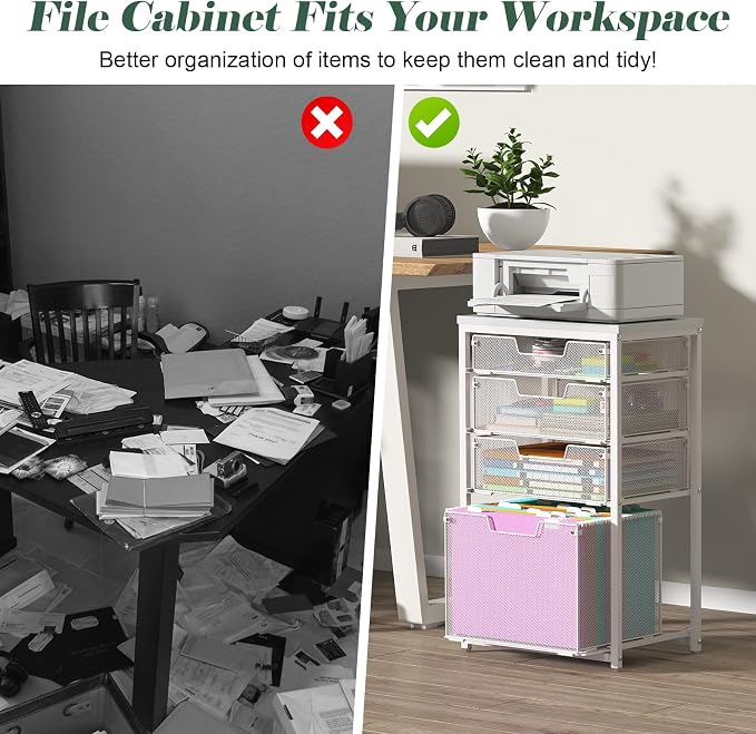 Sbanmao 4 Drawer Rolling File Cart - Image 7