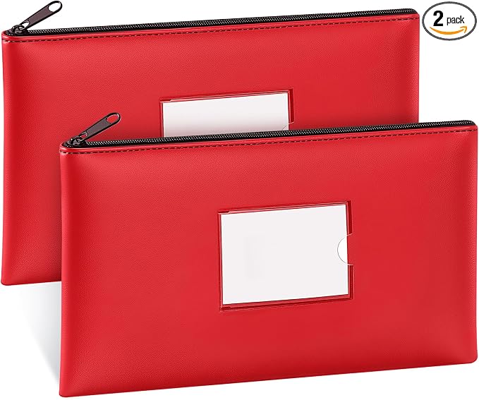 SMARTAKE Money Bags with Zipper, Waterproof Leather Money Pouches, by SMARTAKE