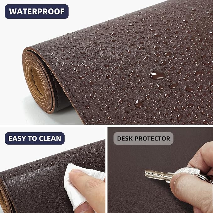 AFIING Cork Desk Mat 31.5" x 17", Desk pad Protector | Dual-Sided Cork & PU - Image 3