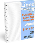 Discbound Letter Size Lined Paper Refill, 250 Sheets, 8.5 in x 11 in, 100 GSM by Sort+Out+My+Life
