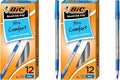 BIC Round Stic Grip Xtra Comfort Blue Ballpoint Pens, Medium Point, Excellent by BIC