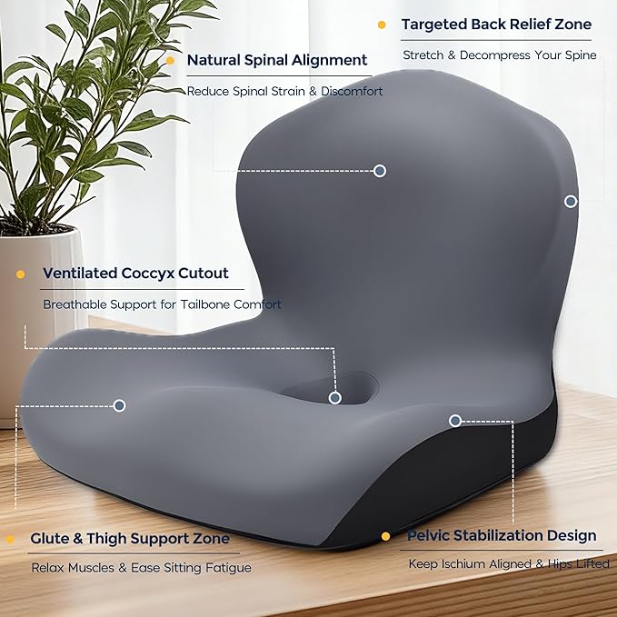 Seat Cushion for Office Chair and Car, L-Shaped Ergonomic Car Seat Cushions - Image 5