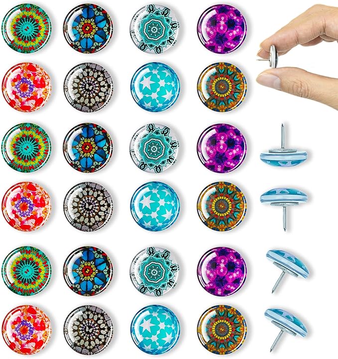 Push Pins, Thumb Tacks for Bulletin Board, Glass Decorative Pins and Tacks by Tandarui
