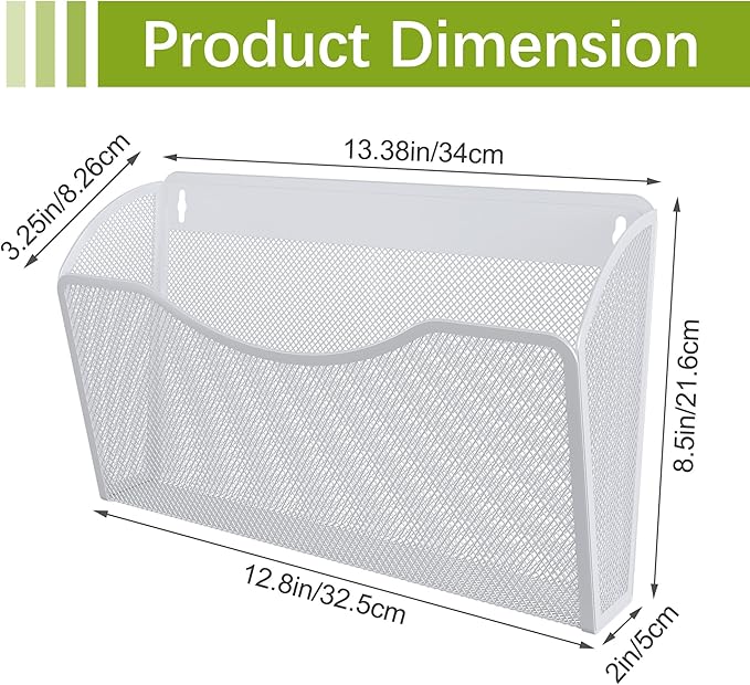 EasyPAG Wall File Organizer 3 Pack, Hanging File Organizer Wall Mount, Metal - Image 8