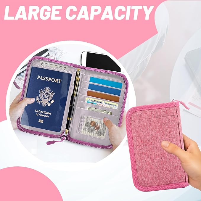 Passport Holder for Travel Essentials, RFID Blocking Protector Passport Wallets - Image 5