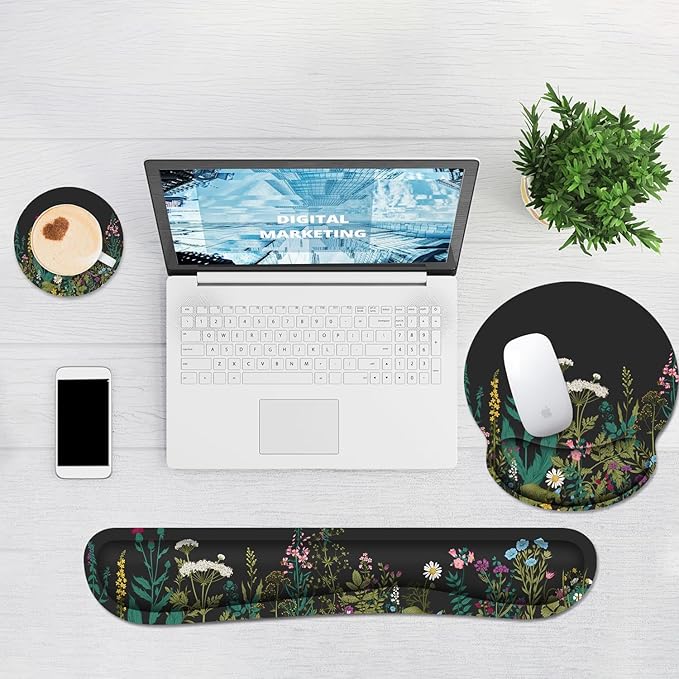 Ergonomic Mouse Pad with Wrist Rest and Keyboard Wrist Rest, Memory Foam Wrist - Image 6