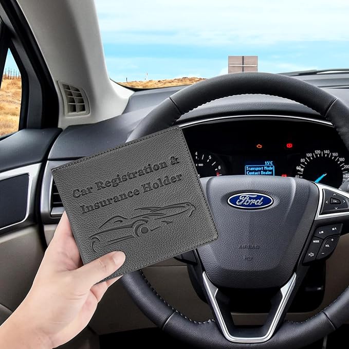 Car Registration and Insurance Holder, Premium PU Leather Vehicle Glove Box Car - Image 6