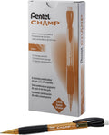 Pentel CHAMP Mechanical Pencil, Tinted Orange Barrel, Box of 12 by PentelofAmerica