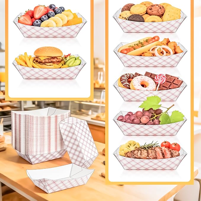 100 Pack Extra Large 4Lb Paper Food Boats Trays Disposable Paper Boat Containers - Image 6