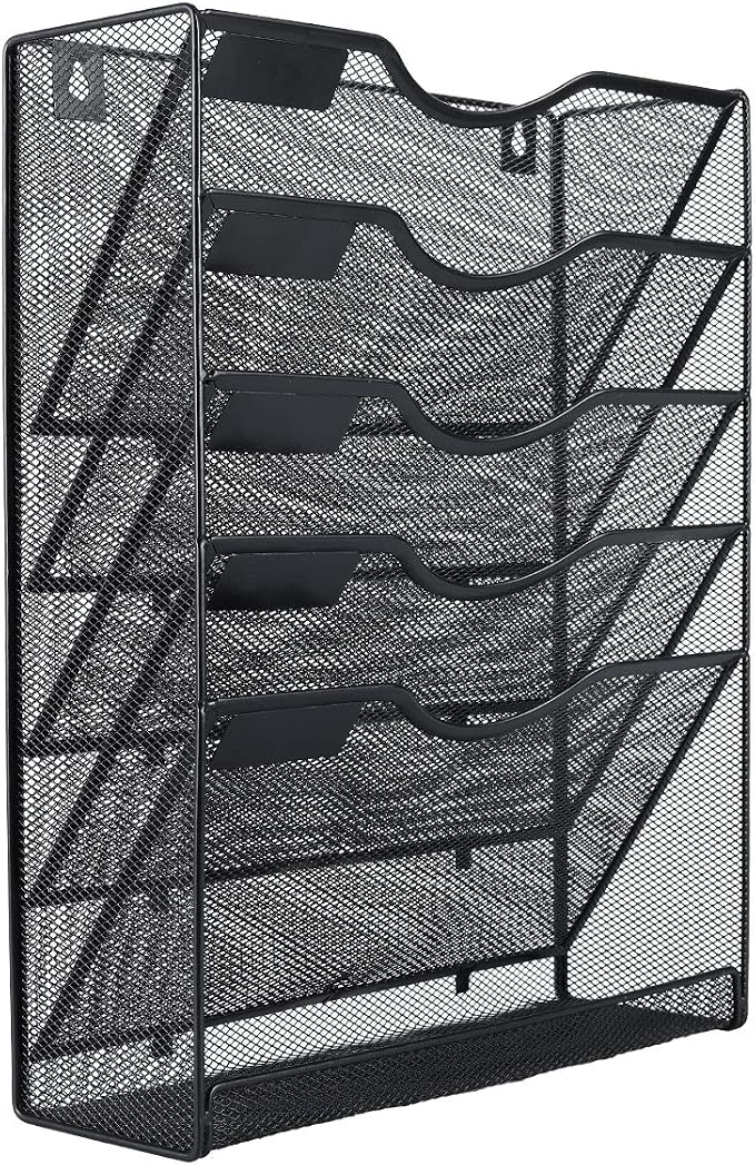 EasyPAG 5 Tier Wall File Holder Mesh Hanging Folder Organizer - Image 2