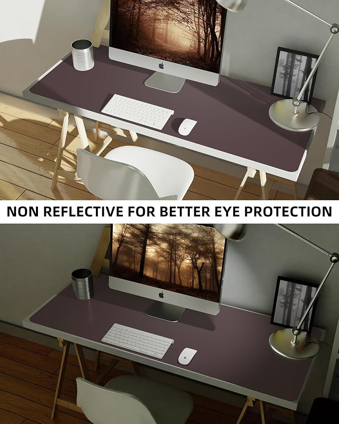 Leather Desk Pad Protector, Office Desk Mat, Non-Slip PU Leather Desk Blotter - Image 6