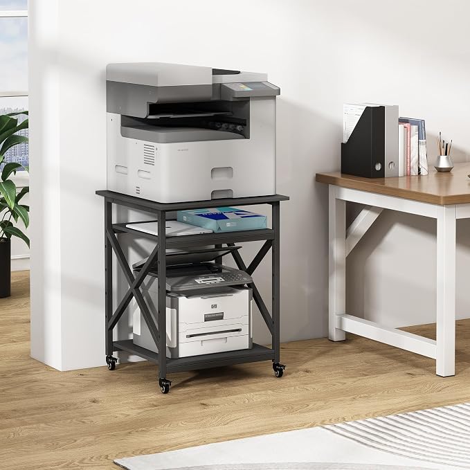Fannova Printer Stand, 23.6 x 23.6 x 30.1 Inches Large Square Printer Table - Image 7