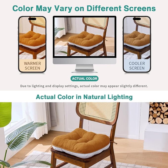 BETU Chair Cushions for Dining Chairs Set of 4, Thick Kitchen Table Chair Pads - Image 5