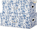 Briful Set of 2 Blue and White Porcelain-Style Storage Boxes by Briful
