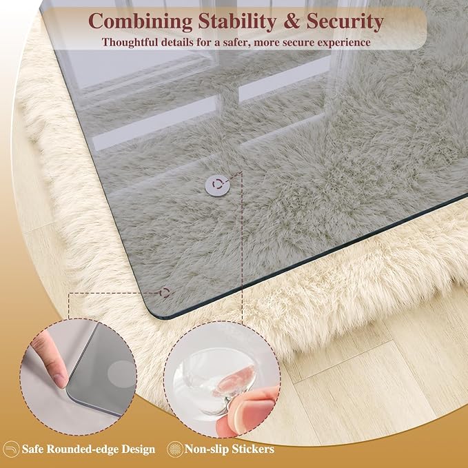 Tempered Glass Chair Mat, Hides Dirt/Fur Better, Noise-Free Gliding Shatterproof - Image 5