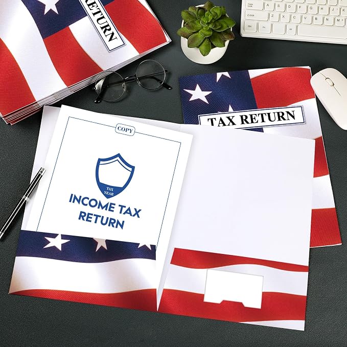 Skyygemm 150 Pcs Income Tax Return Folders 9 x 12 Inch Red White and Blue Tax - Image 7