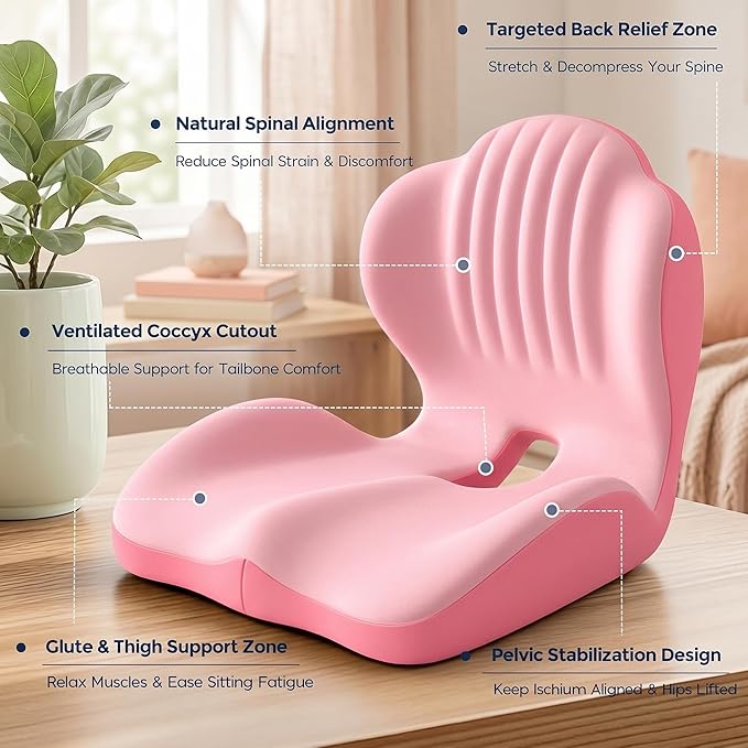 Ergonomic Lumbar & Seat Support Cushion, 2-in-1 Memory Foam Cushion - Image 4