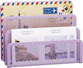 Marbrasse Mail Organizer for Desk, 3-Slot Mesh Metal Mail Holder countertop by Marbrasse