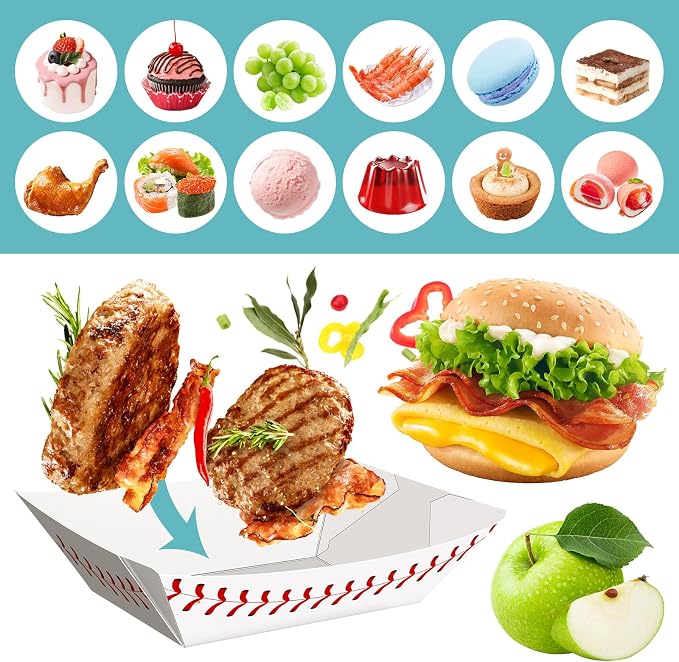 100Pack 5Lb Extra Large Paper Food Boat Trays, Baseball Birthday Decorations - Image 6