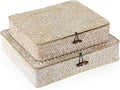 Hipiwe Set of 2 Flat Woven Wicker Storage Bins by Hipiwe