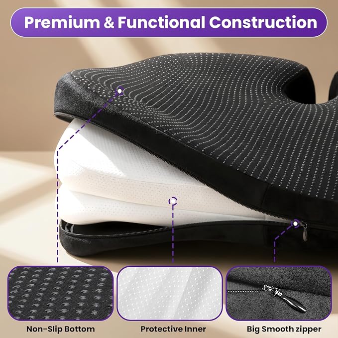 ZZ-WELL Seat Cushion for Office Chairs, 21.2 Inches | Coccyx Cushion for - Image 7