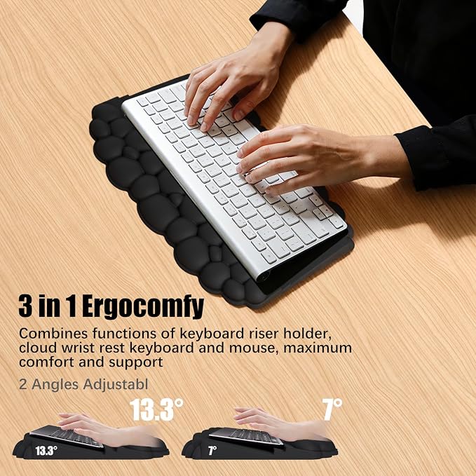 Ergonomic Wrist Rest for Keyboard and Mouse, Soft Memory Foam Cloud Keyboard - Image 4