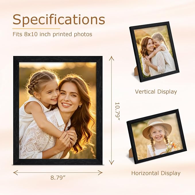 8x10 Picture Frame Set of 10, Horizontal or Vertical Wall Mounting - Image 3