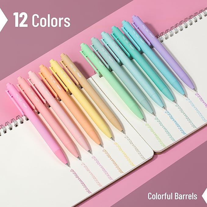 Mr. Pen- Retractable Gel Pens, 12 Pack, Fast Dry, Smooth Writing, Cute Pens - Image 2