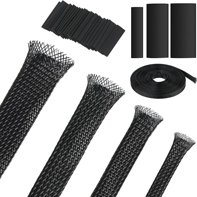 Tatuo 65.6 ft Expandable Braided Cable Sleeve Multi Size Braided Wire Sleeve by Tatuo