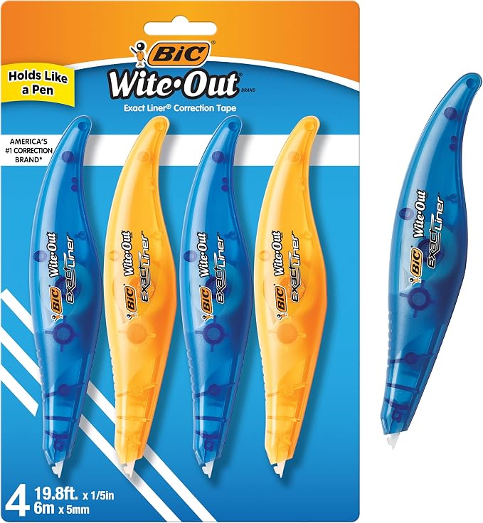 BIC Wite-Out Brand Exact Liner Correction Tape, 19.6 Feet, Clean and Easy to by BIC