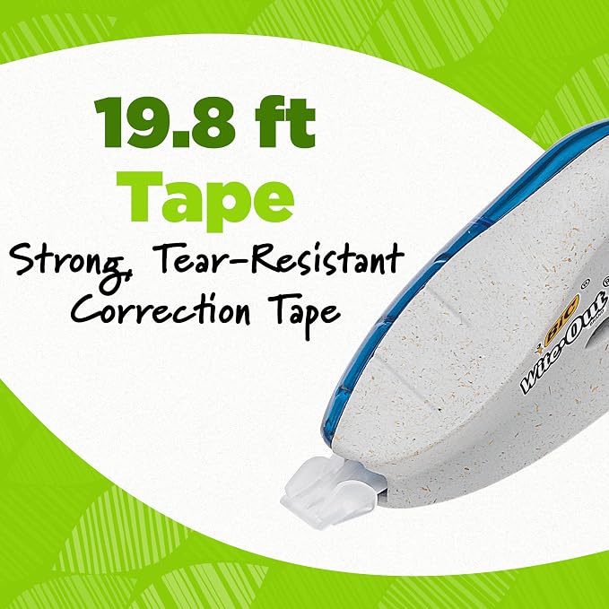 BIC Ecolutions Wite-Out Brand Correction Tape, 19.6 Feet, 2-Count Pack - Image 3
