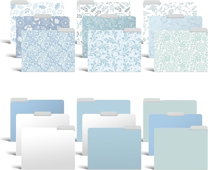 Better Office Products Decorative File Folders, 18 Pack, 9 Floral & Paisley by BetterOfficeProducts