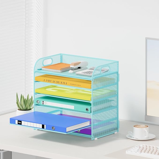 Cawukege 6 Tier Paper Organizer, Letter Tray - Image 6