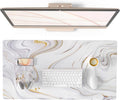 QIYI White Mouse Pad, Cute Marble Large Desk Mat, PU Leather Desk Protector by QIYI