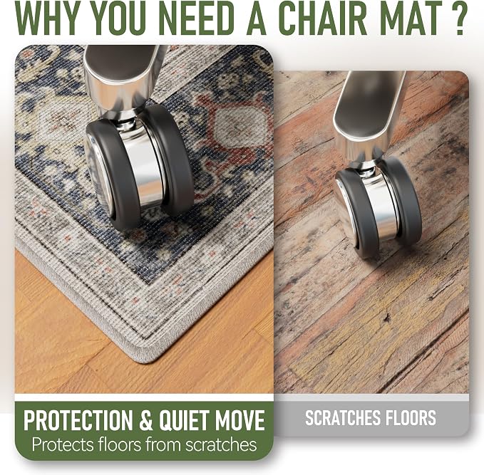 36"x48" Office Chair Mat for Hardwood, Under Desk Chair Mat for Home Office - Image 5