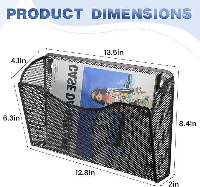 MINDEPOT Wall File Organizer, Hanging Wall Mounted File Folder Binder Holder - Image 2
