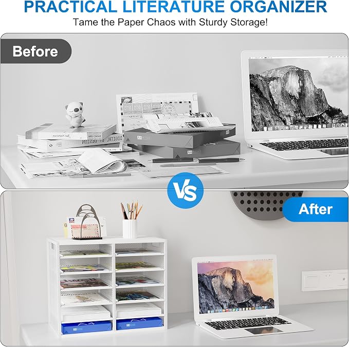 Mail Sorter for Desk, Countertop Literature Organizer, Student Mailbox for - Image 3