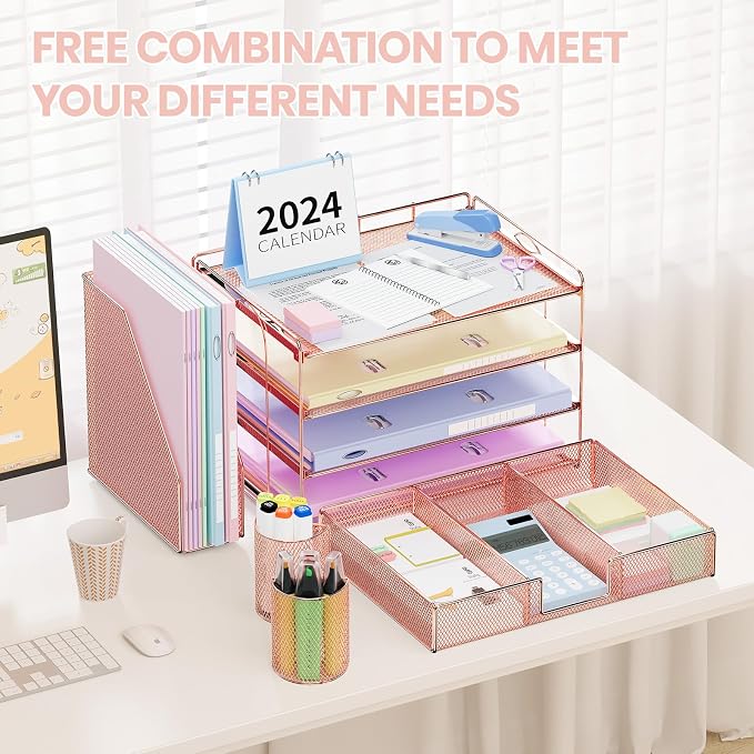 OPNICE Desk Organizers and Accessories, 4-Tier Desktop File Organizer - Image 5